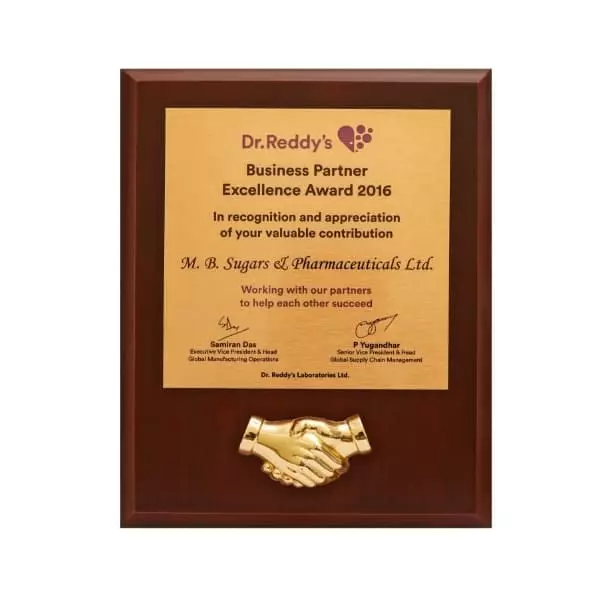 Excellence Award From Dr. Reddy's
